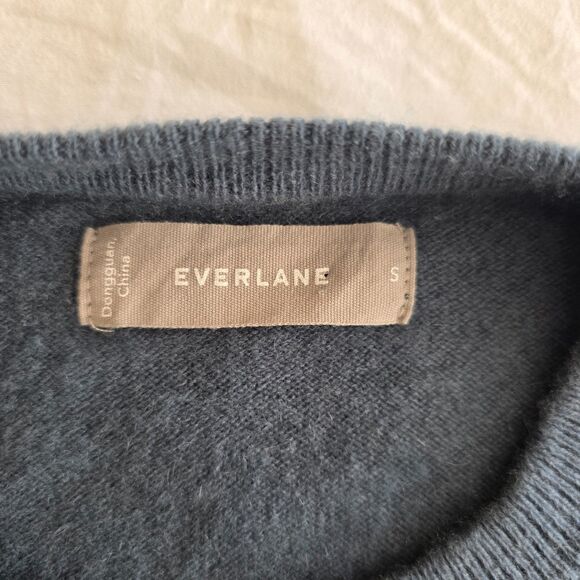 EVERLANE Blue-Gray Cashmere Crewneck Pullover Sweater Top Women's Size M - Picture 2 of 7